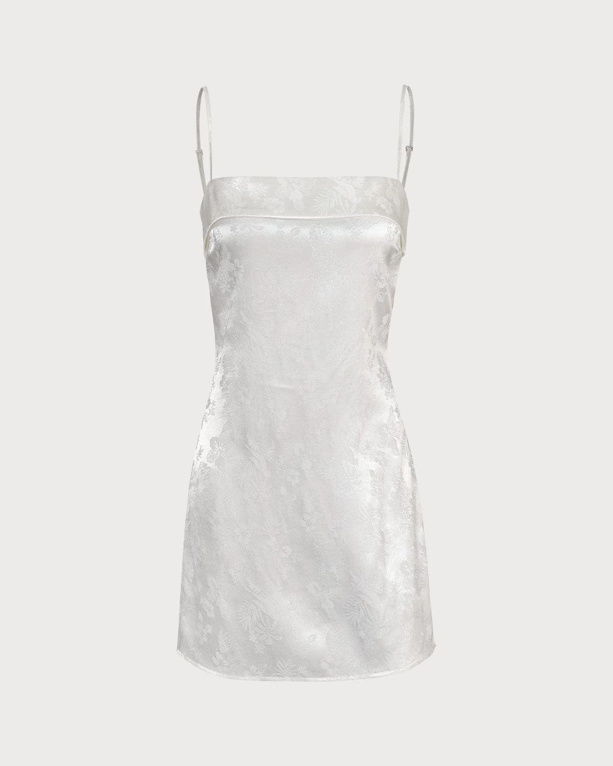 The White Jacquard Sling Mini Dress - Image 7