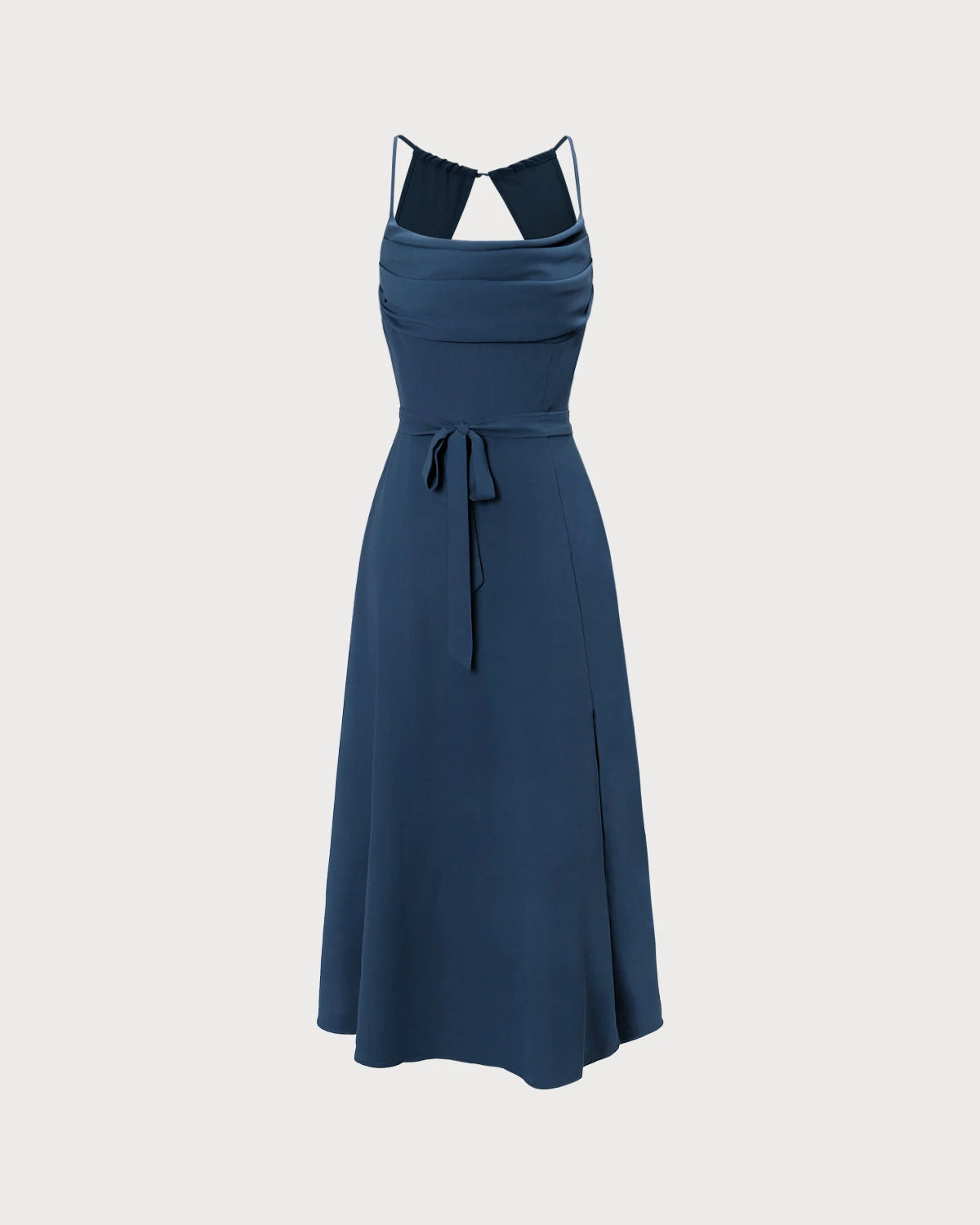 The Navy Cowl Neck Cutout Back Maxi Dress - Image 7
