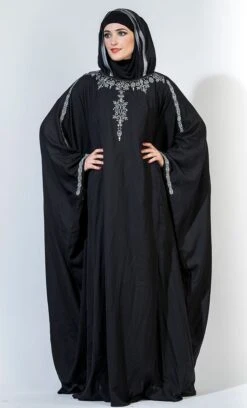 Beads Embroidered Kaftan Style Abaya Dress