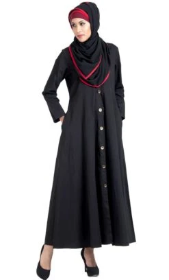 Front Open Basic Jilbab Dress With Hijab Set