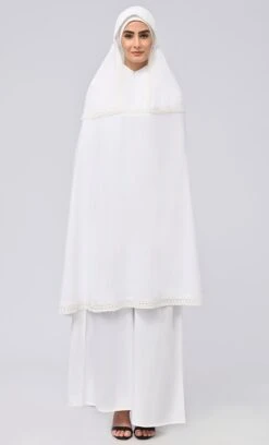 Maghrib Modest Lace Detailing Khimar Prayer Dress For Women