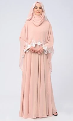 Modest Beautiful Sand Embroidered Prayer Dress