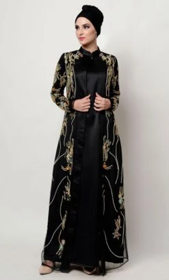 Ornate Jeweled All Over Hand Embellished Royal Abaya Dress