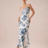 The Blue Floral Slip Maxi Dress