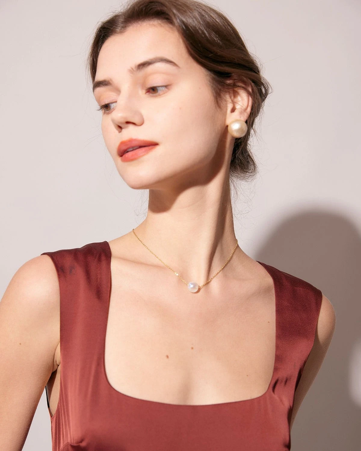 The Coffee Square Neck Sleeveless Satin Midi Dress - Image 2