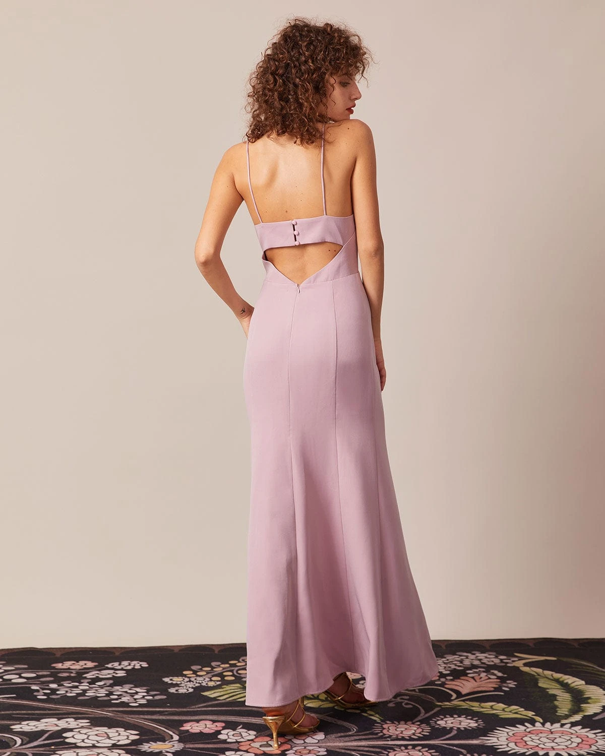 The Purple Cutout Back Mermaid Maxi Dress - Image 3